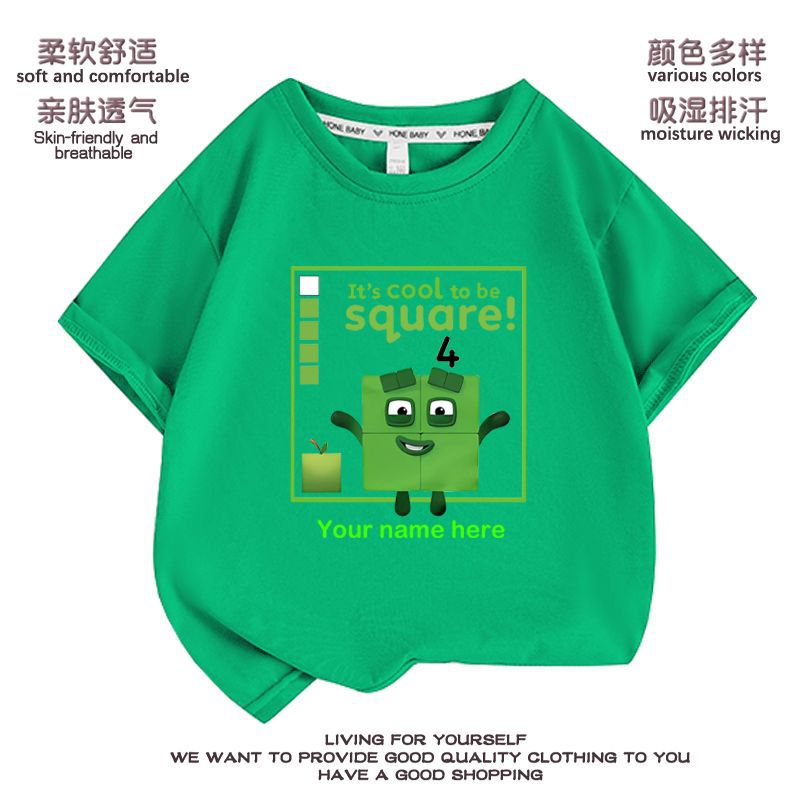 Digital Building Blocks T-Shirt Numberblocks Children'S Clothes Boys And Girls Digital Pattern Short Sleeve Suit Summer 1-10 - Image 1